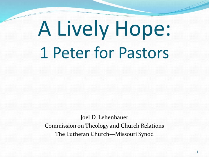 a lively hope 1 peter for pastors