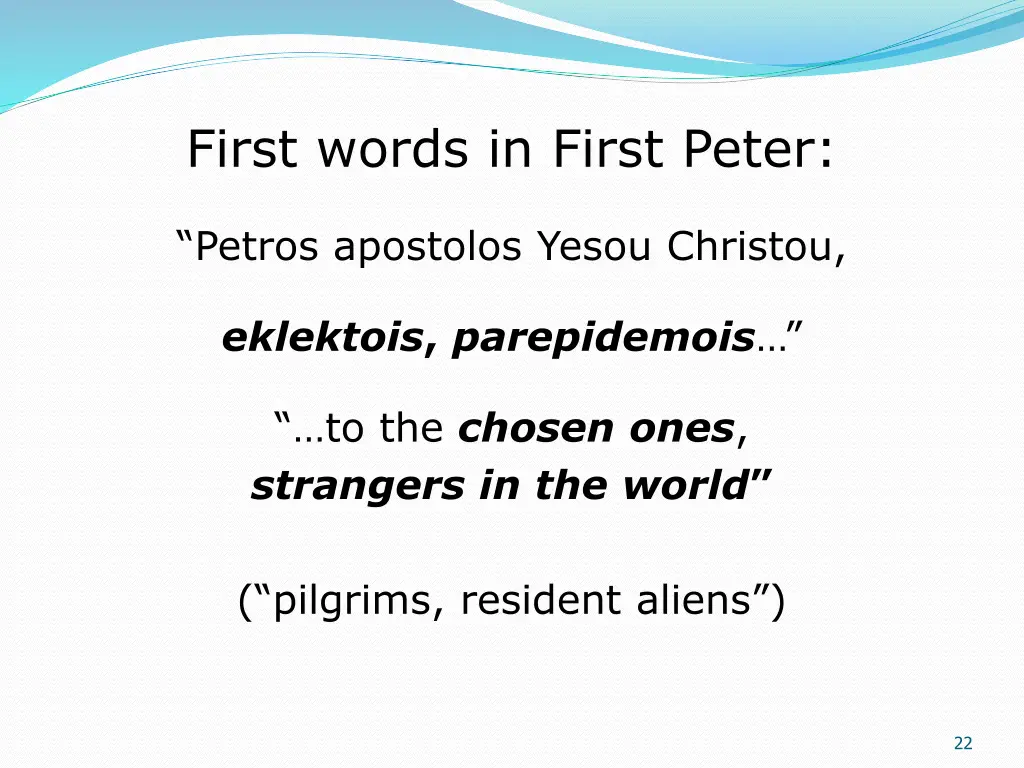 first words in first peter