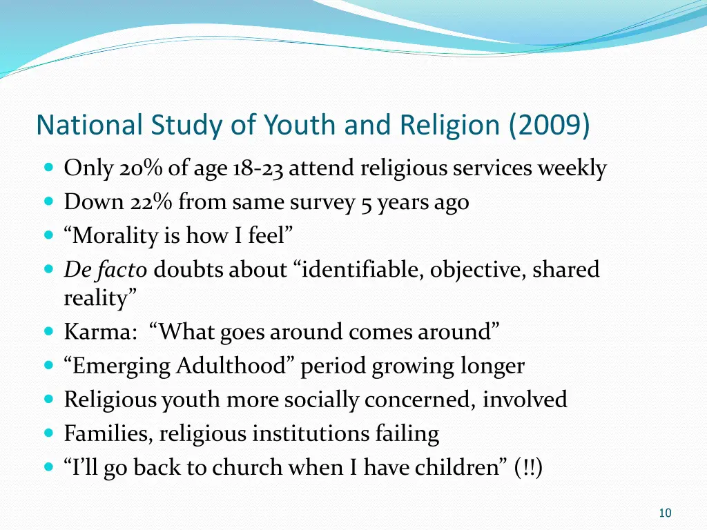 national study of youth and religion 2009