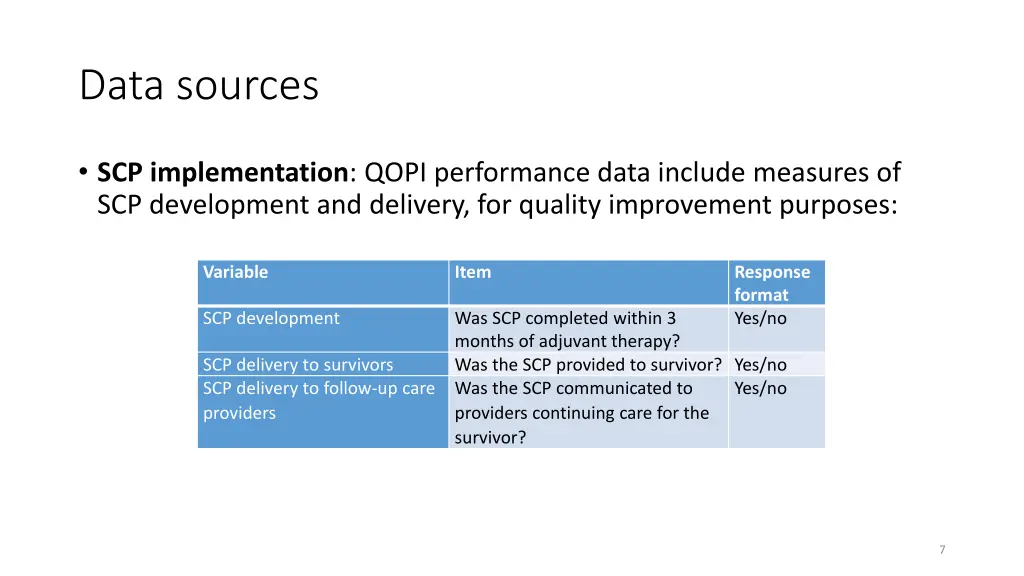 data sources