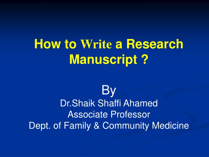 how to write a research manuscript