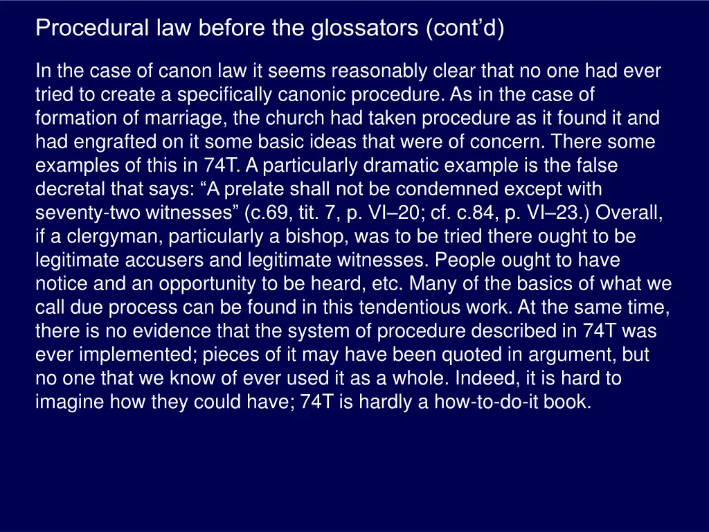 procedural law before the glossators cont d