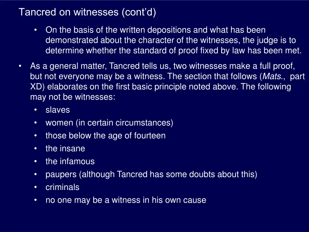 tancred on witnesses cont d 1