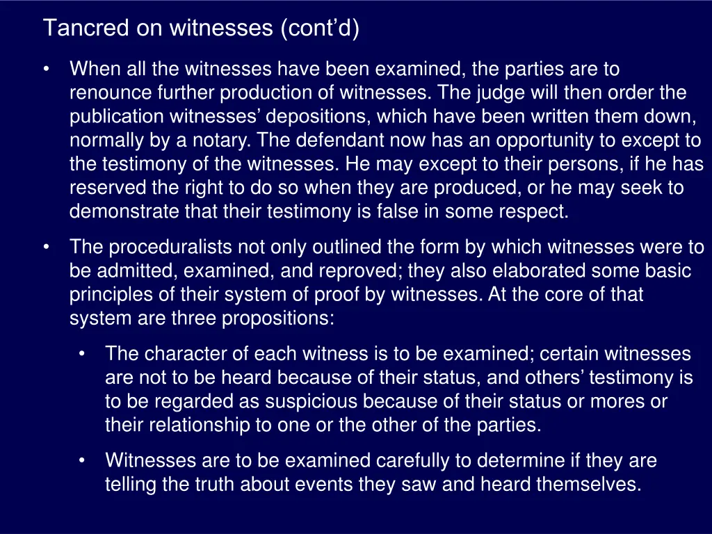 tancred on witnesses cont d