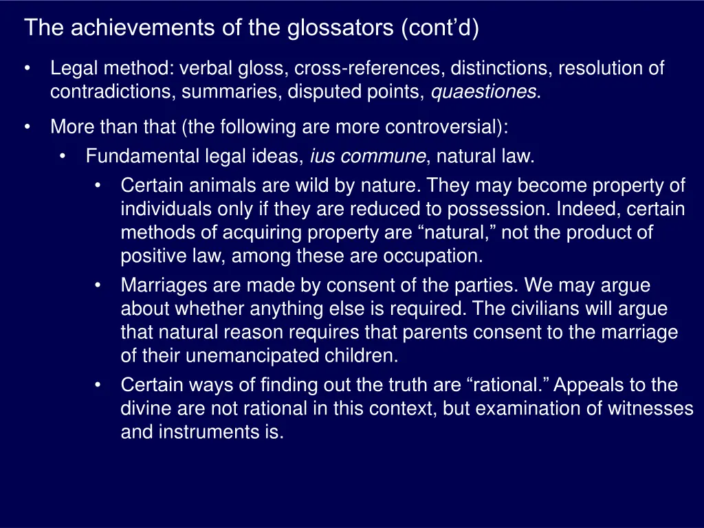 the achievements of the glossators cont d