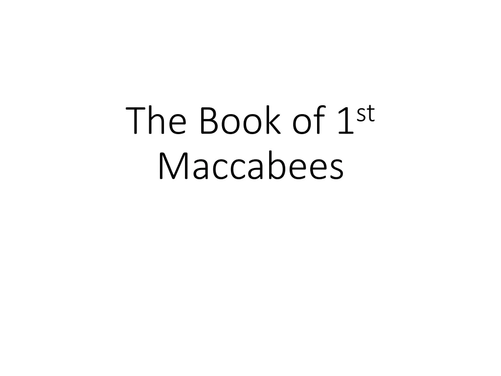 the book of 1 st maccabees