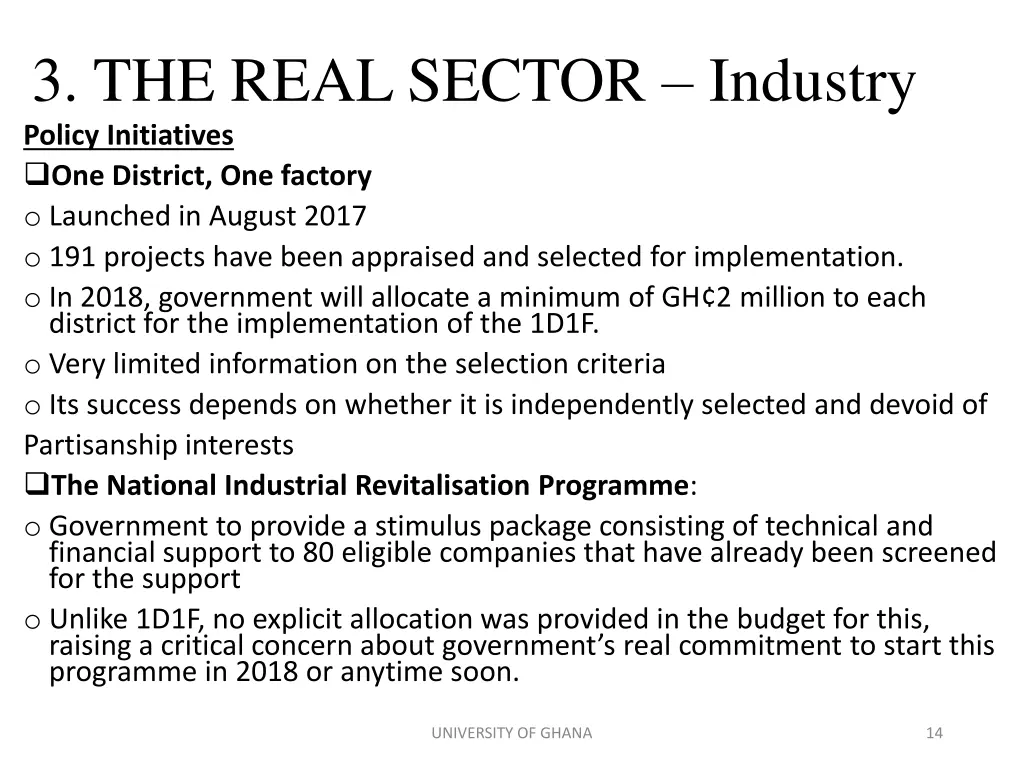 3 the real sector industry policy initiatives