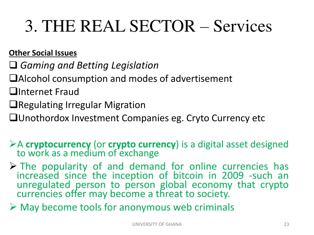 3 the real sector services 5