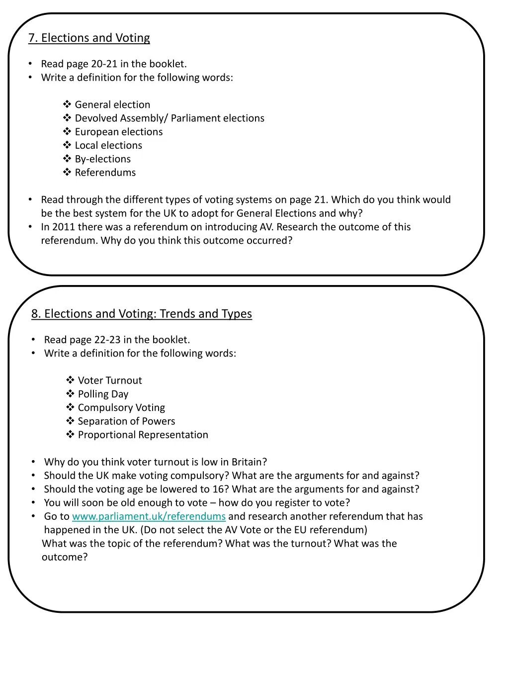 7 elections and voting