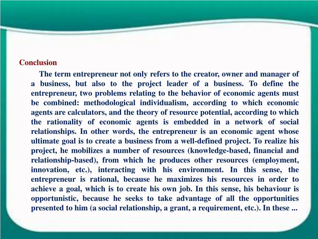 conclusion the term entrepreneur not only refers