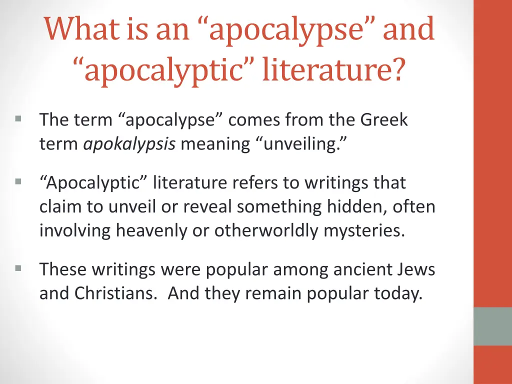 what is an apocalypse and apocalyptic literature