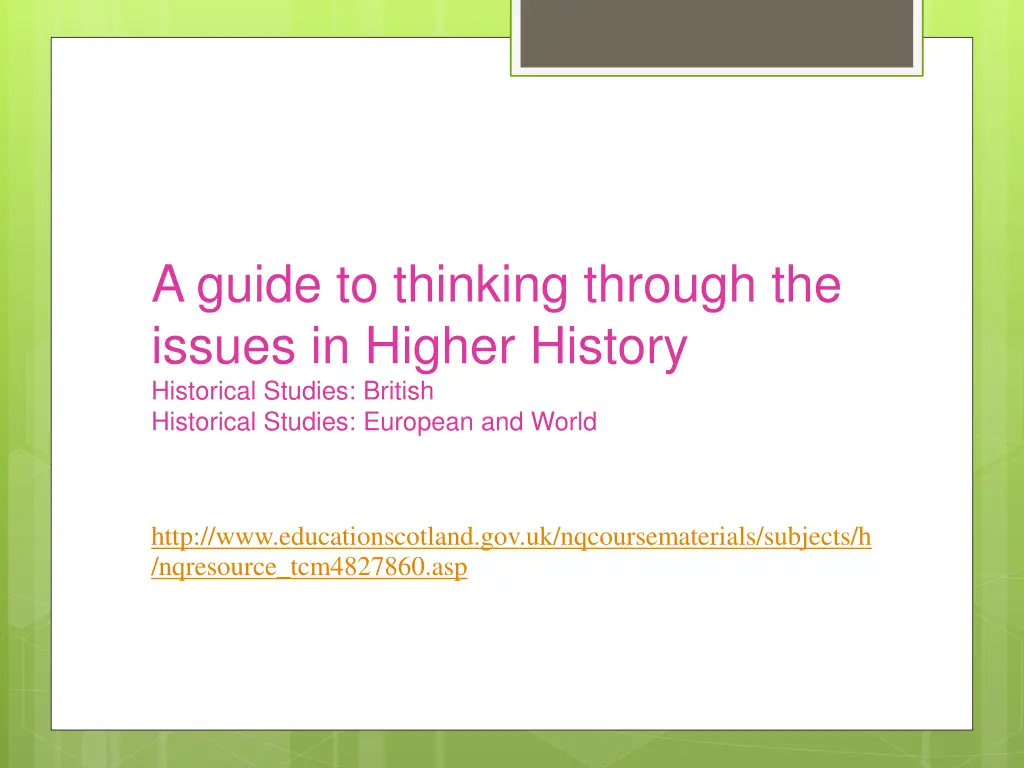 a guide to thinking through the issues in higher