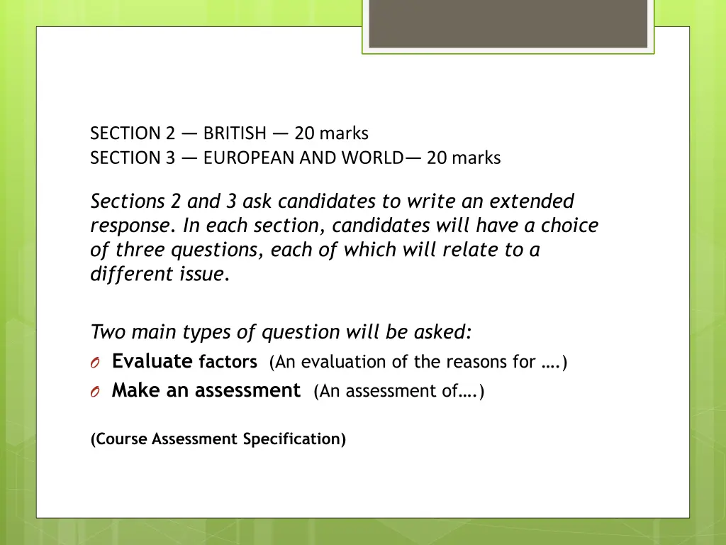 section 2 british 20 marks section 3 european