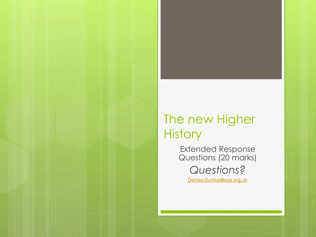 the new higher history extended response 1