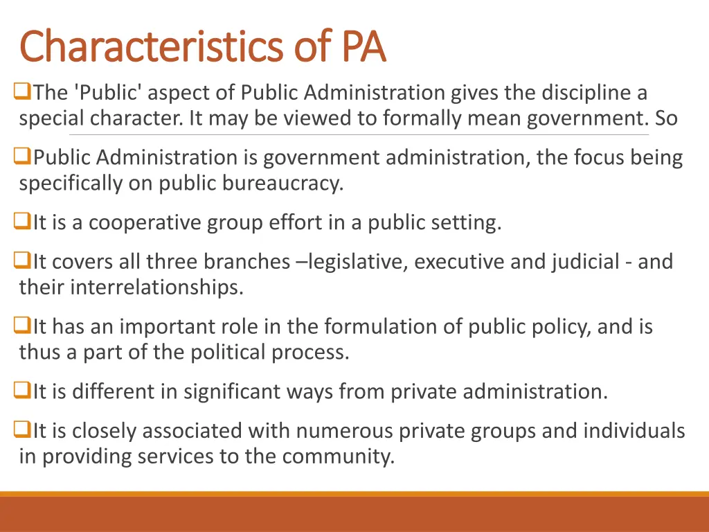 characteristics of pa characteristics