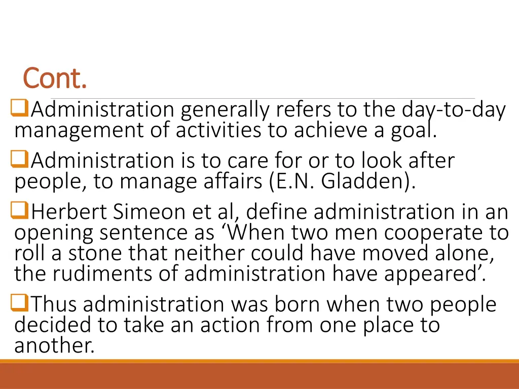 cont cont administration generally refers