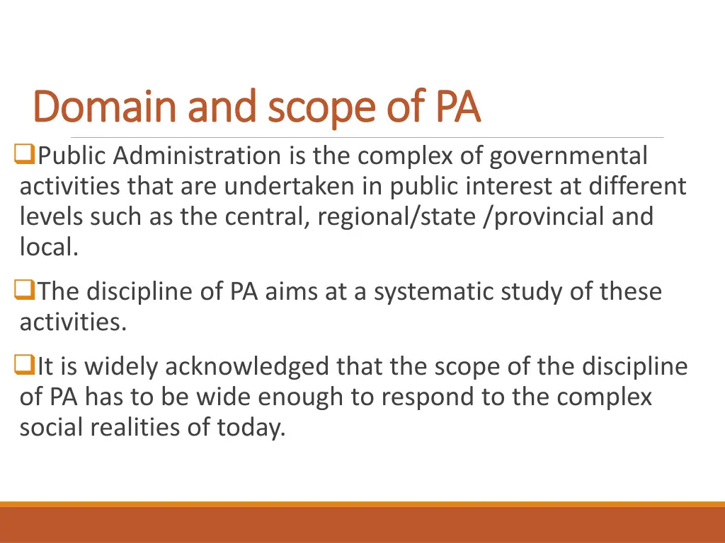 domain and scope of pa domain and scope