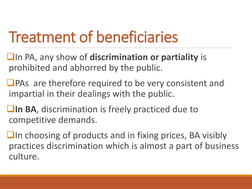 treatment of beneficiaries treatment