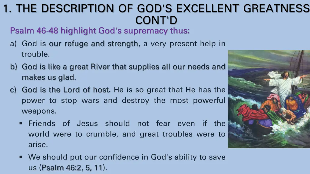 1 the description of god s excellent greatness 1