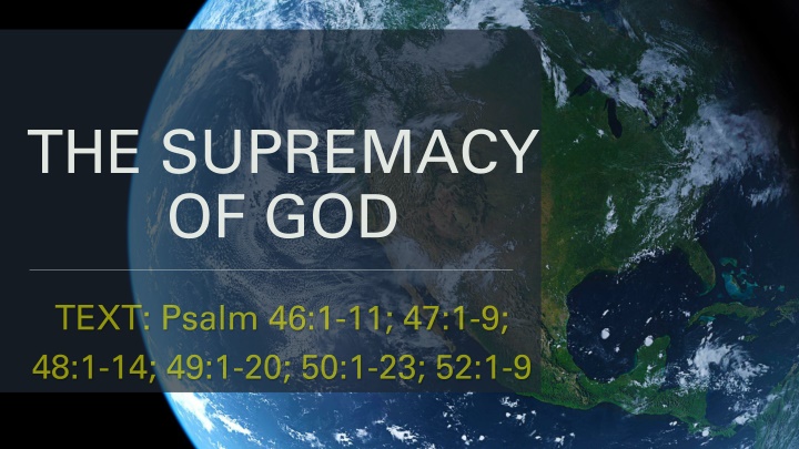 the supremacy of god