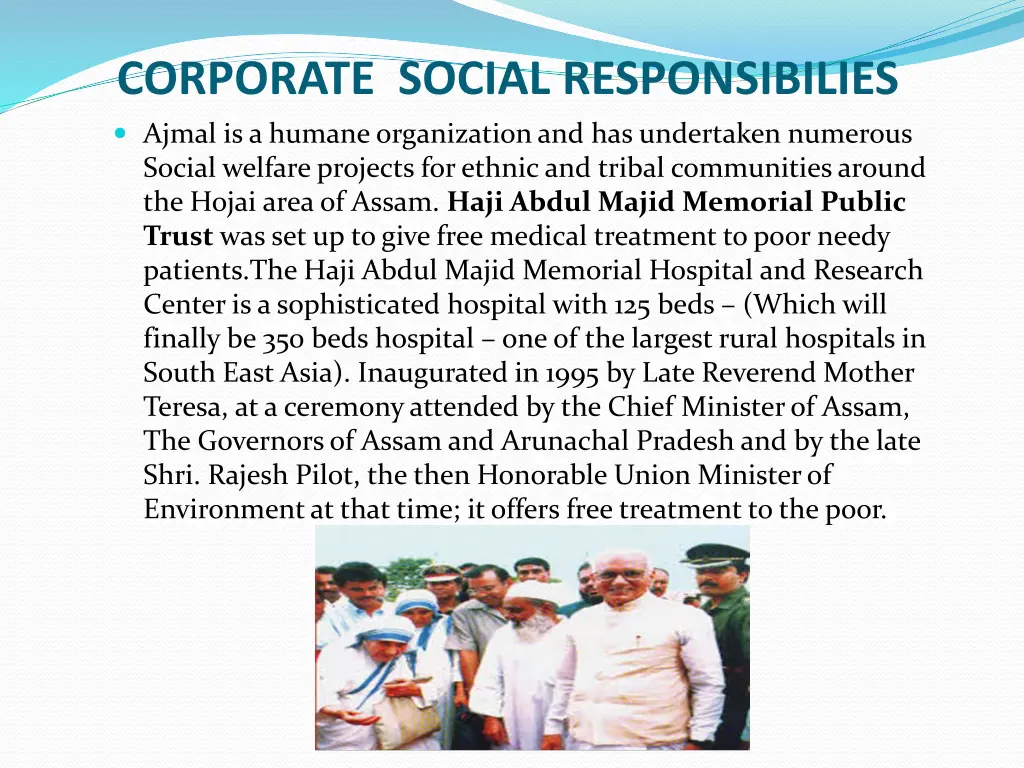 corporate social responsibilies ajmal is a humane