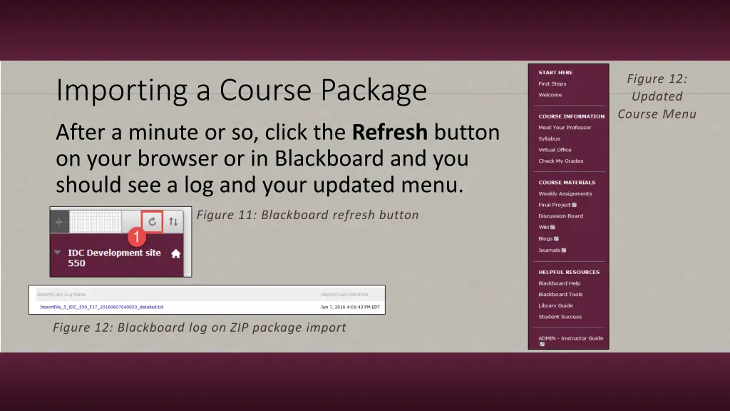 figure 12 updated course menu