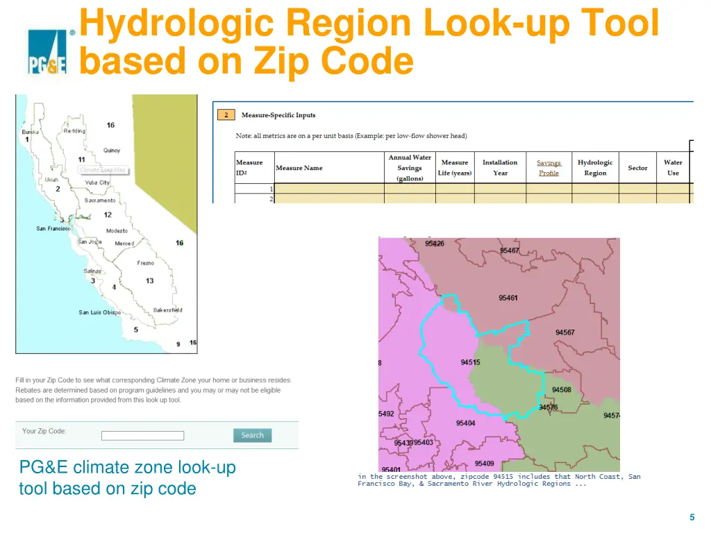 hydrologic region look up tool based on zip code