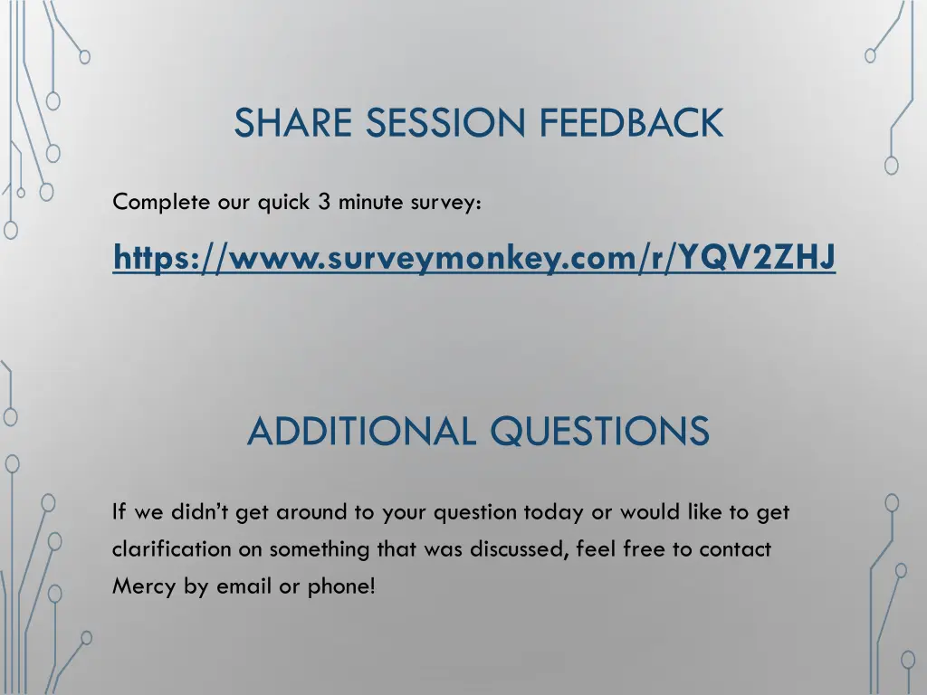 share session feedback