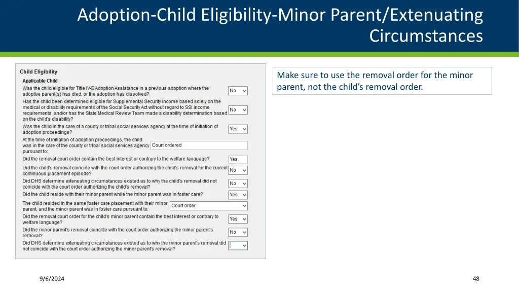 adoption child eligibility minor parent