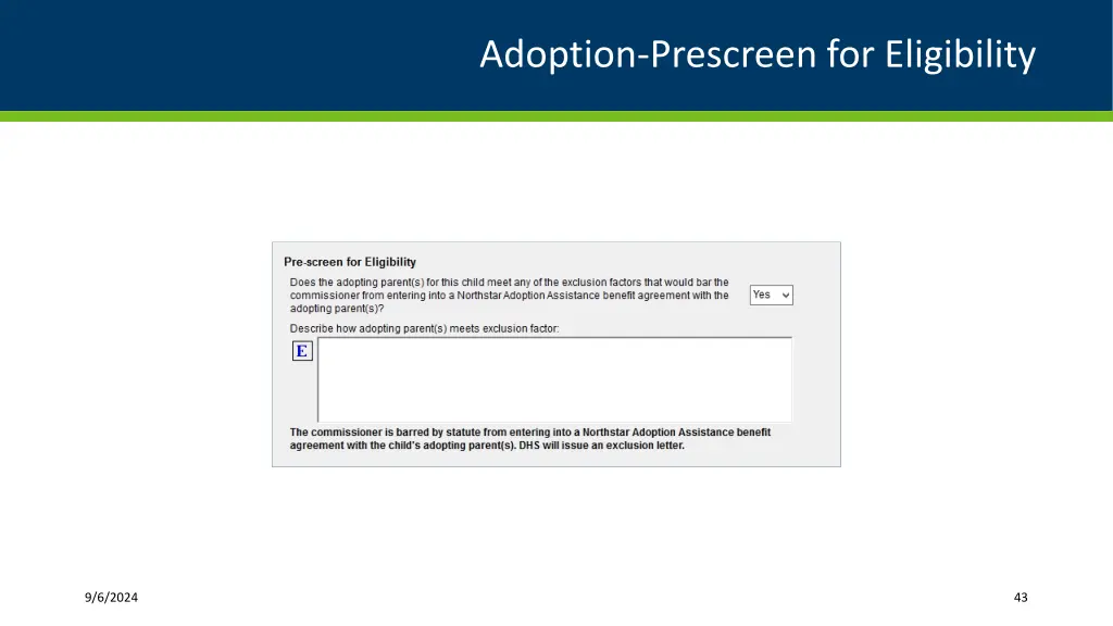 adoption prescreen for eligibility