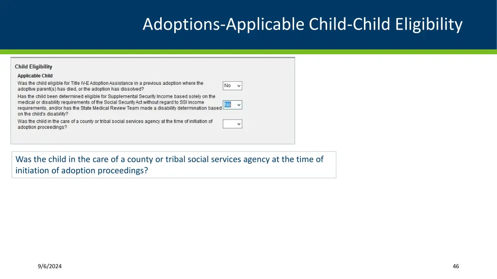 adoptions applicable child child eligibility