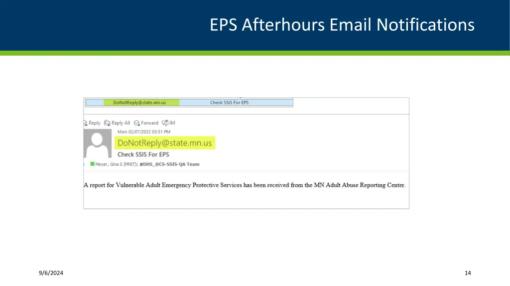 eps afterhours email notifications