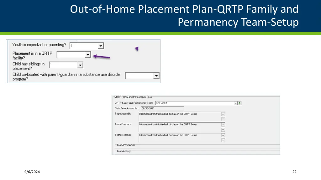 out of home placement plan qrtp family