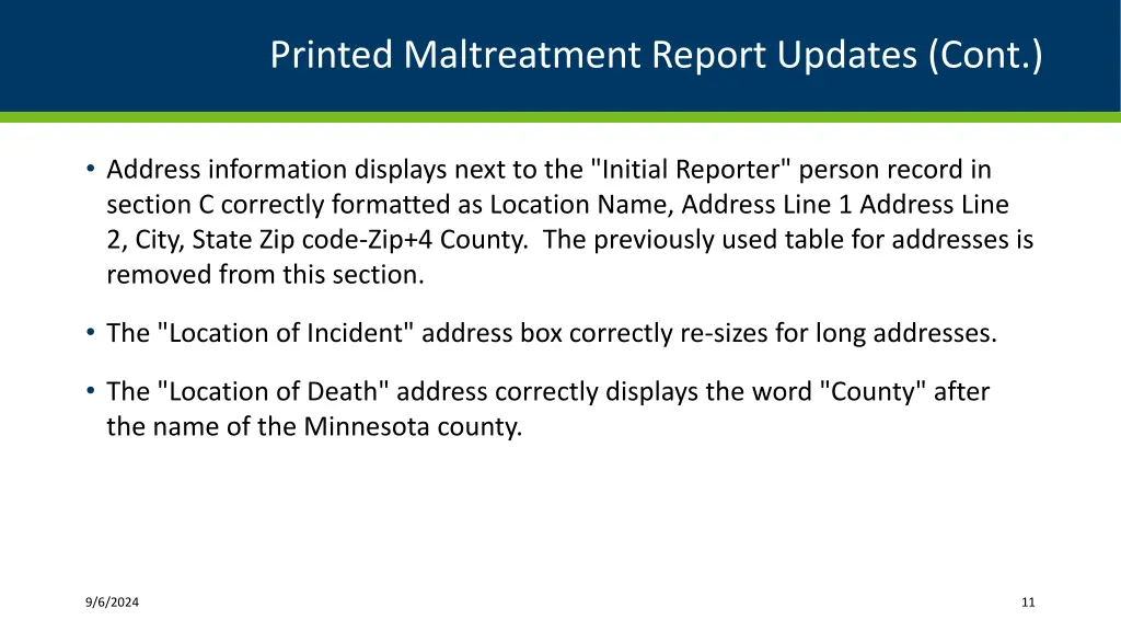 printed maltreatment report updates cont 1