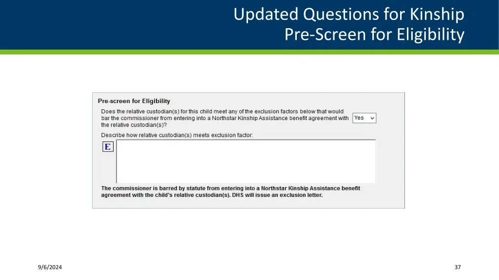 updated questions for kinship pre screen