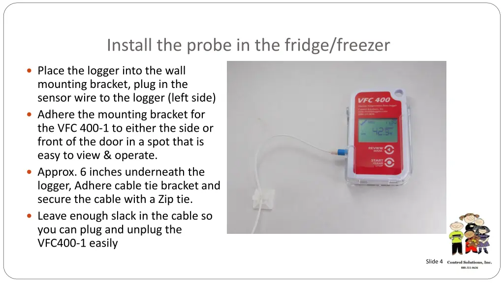 install the probe in the fridge freezer 3