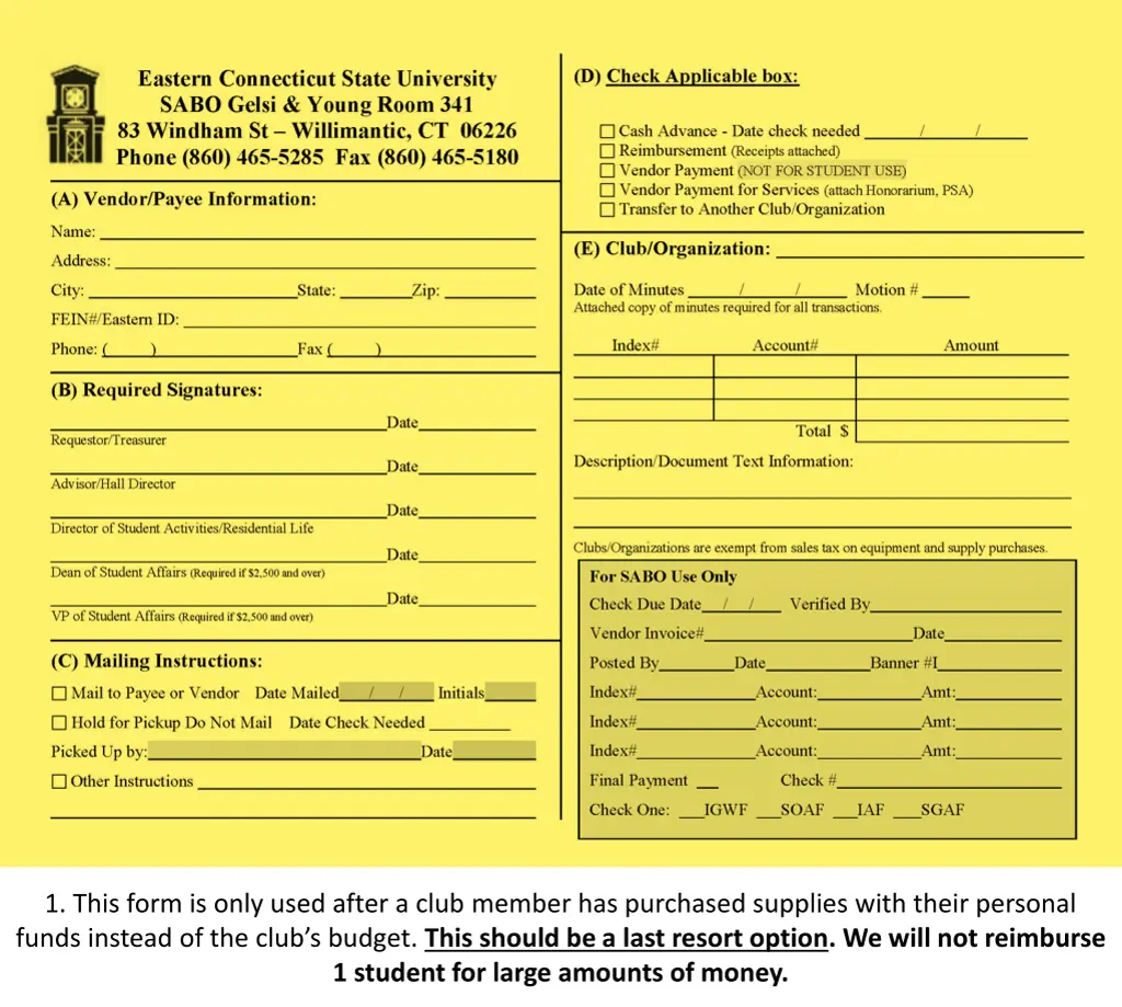 1 this form is only used after a club member