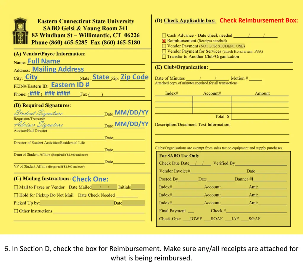 check reimbursement box