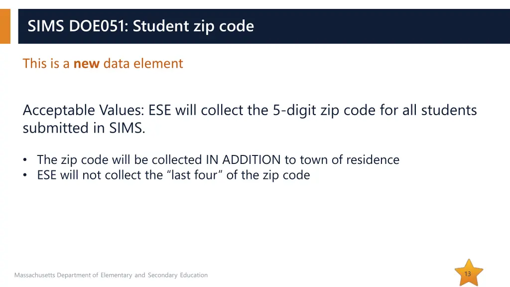 sims doe051 student zip code