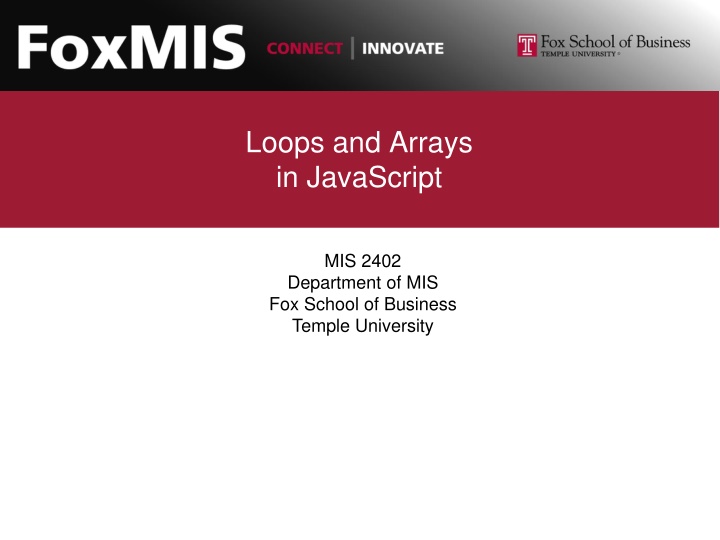 loops and arrays in javascript