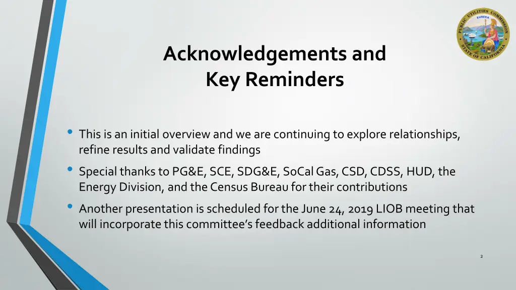 acknowledgements and key reminders