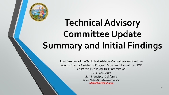 technical advisory committee update summary