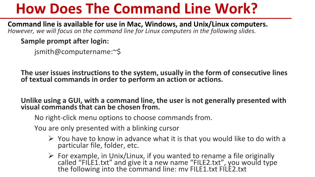 how does the command line work command line