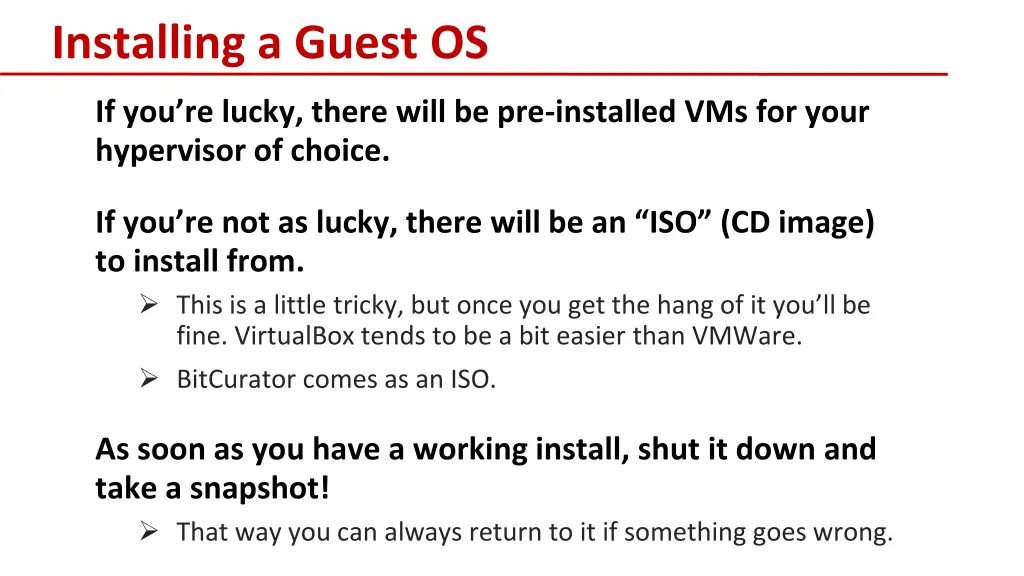 installing a guest os