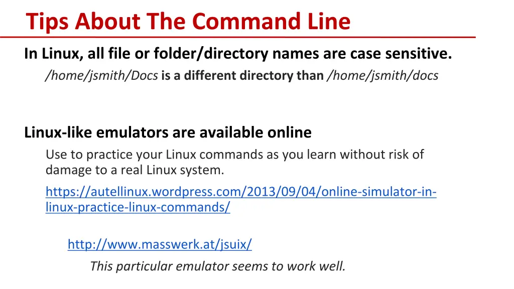 tips about the command line