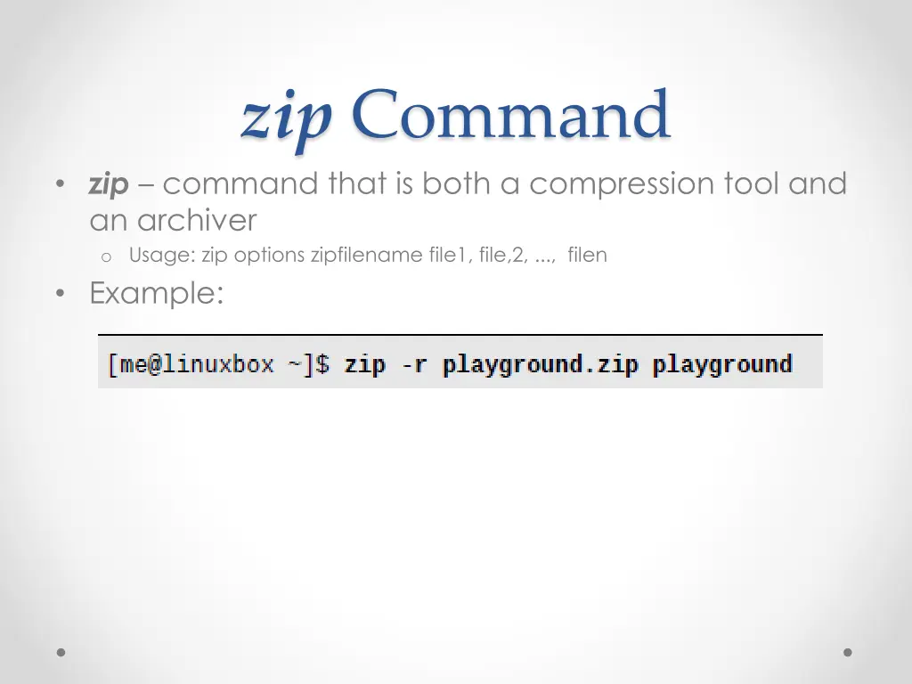 zip command zip command that is both