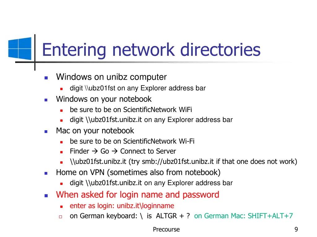 entering network directories