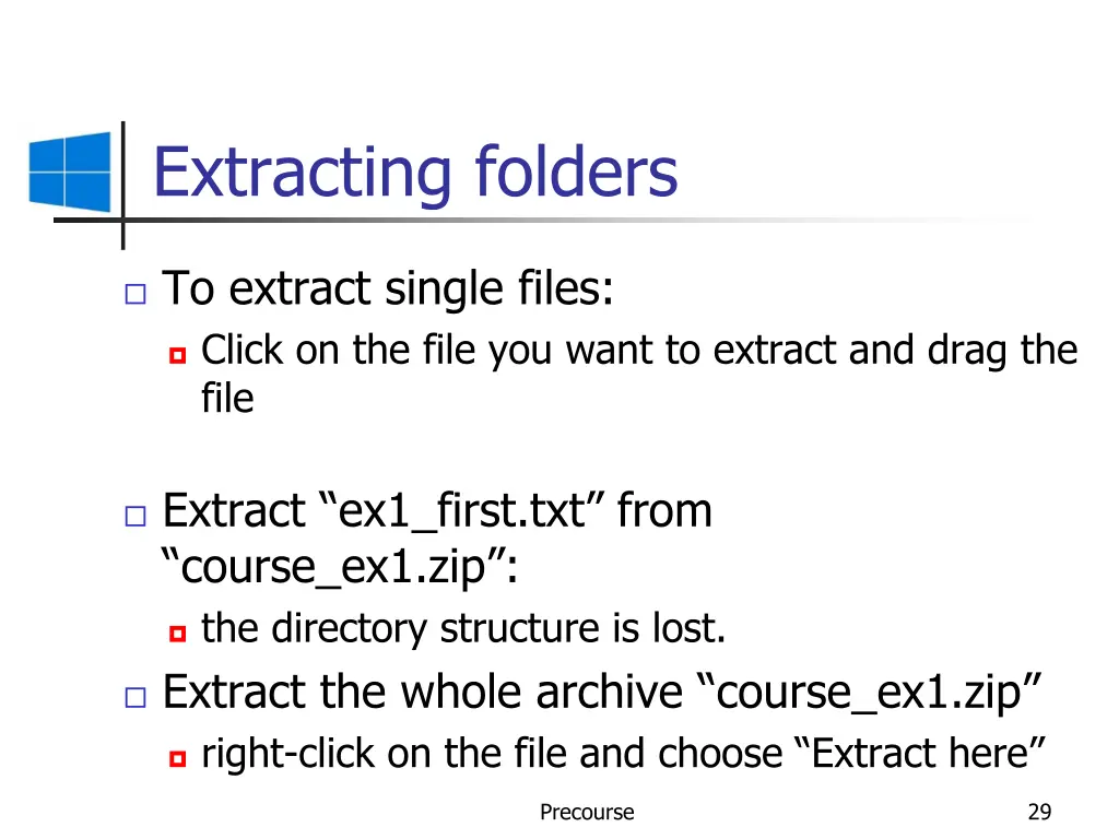 extracting folders