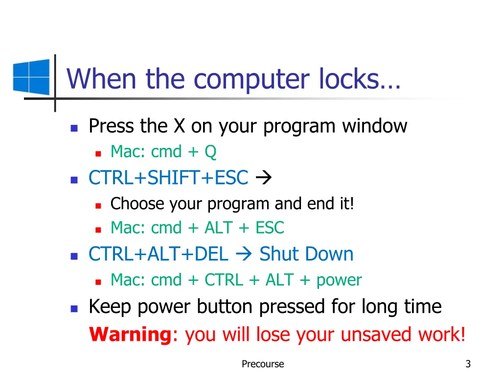 when the computer locks