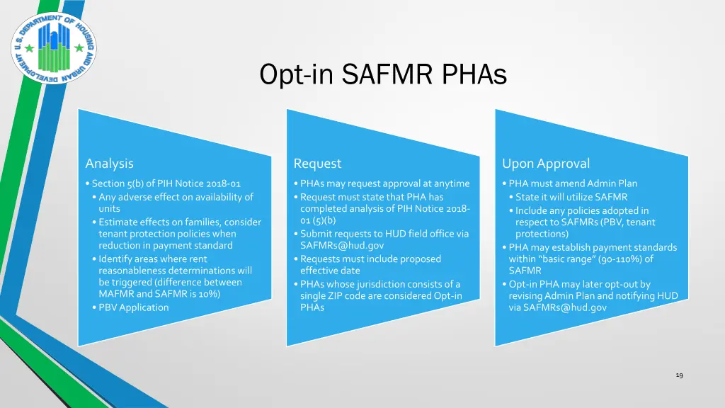 opt in safmr phas